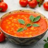 Nescafe soup premix Noida tomato soup bowl with basil leaves for office cafe vending