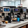 Commercial tea coffee machine on rent with touchscreen display for office vending