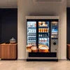 Commercial coffee machine with refrigerated display for office and cafe vending