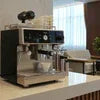 Black and stainless Espresso Coffee Machine for Hotel Mizoram with dual spouts and steam wand for office use