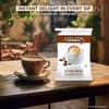 AMAZON Plus 3-in-1 Coffee Premix Powder placed beside a cup of coffee showing how to use coffee premix in vending machines