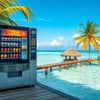 Atlantis Tea Coffee Vending Machine Maldives with tropical beach view for cafe vending