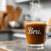 Bru Hot Coffee Premix glass cup hot coffee for office and cafe vending