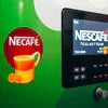 Nescafe vending coffee machine grugram with digital display in green office setting