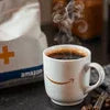 Amazon Plus Strong Coffee Premix cup with steam, branded bag, ideal for office and vending use, best price