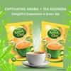 Atlantis Kadak Chai 3-in-1 premix 1kg pack in yellow green packaging with cup of tea for vending and office use