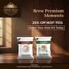 Amazon Plus coffee vending powder for offices in white and brown packaging with premium brew branding