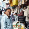 Amazon Plus tea premix seller Noida with packaged tea premix bags in market stall
