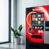Red Nescafe vending machine solutions Delhi model with coffee options for office use