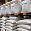 Bulk white sacks of Nescafe coffee premix supplier India stacked in a warehouse for vending and office use