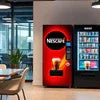 Nescafe Coffee Vending Bathinda red coffee vending machine in office setting near snack vending machine
