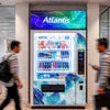 Atlantis Vending Machine Kota brand blue vending machine stocked with beverages in office setting