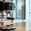Atlantis Coffee Machine Mumbai black compact model brewing coffee for office use