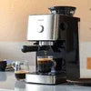 Atlantis Coffee Machine Kolkata black and silver model brewing coffee for office use