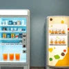 Atlantis Tea Coffee Vending Biha brand vending machines in white and yellow for office use