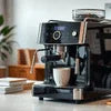Atlantis Coffee Rent Noida black coffee machine brewing espresso in office setting