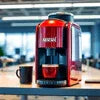 Nescafe Machine Ghaziabad red coffee vending machine for office use with cup placed beside it