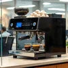 Black La Marzocco Linea Mini coffee machine rent Delhi for office use brewing espresso