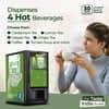 Atlantis Neo coffee vending machine in green, 4-lane model for office use dispensing tea coffee and soup