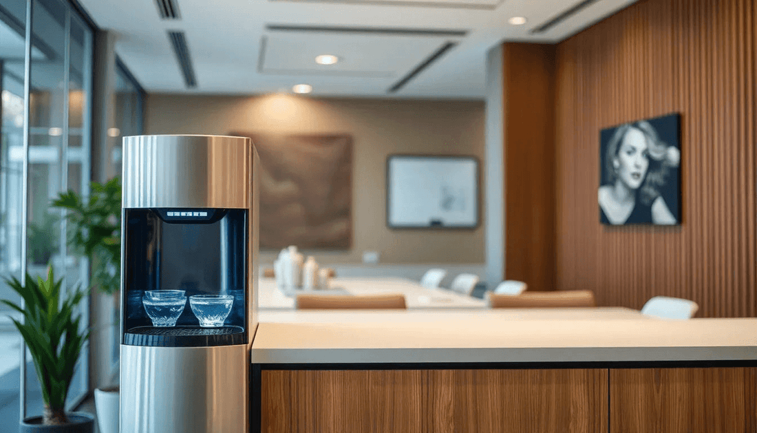 Modern water dispenser in an office setting