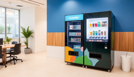 Coin operated tea and coffee vending machine in office
