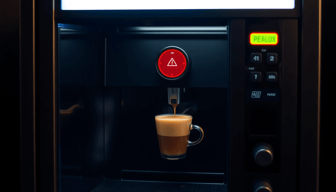 A coffee vending machine dispensing premix coffee
