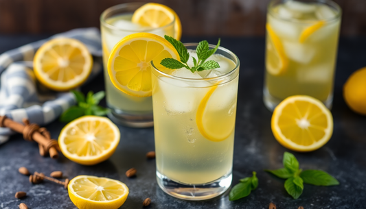 A refreshing glass of lemon nimbu paani with masala