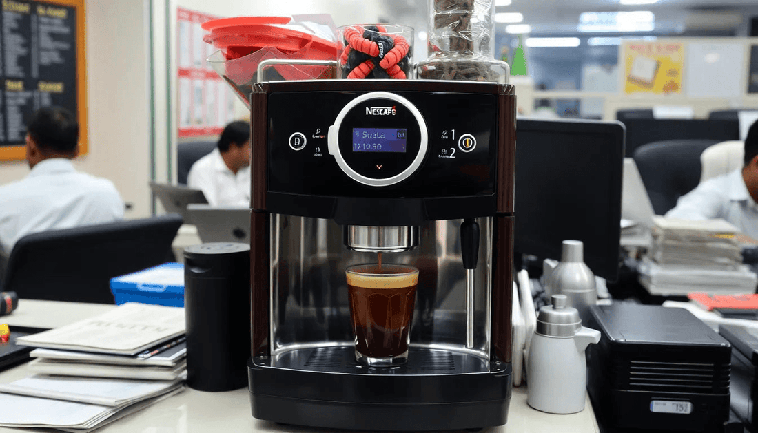 Nescafe coffee machine in a busy Chandni Chowk office