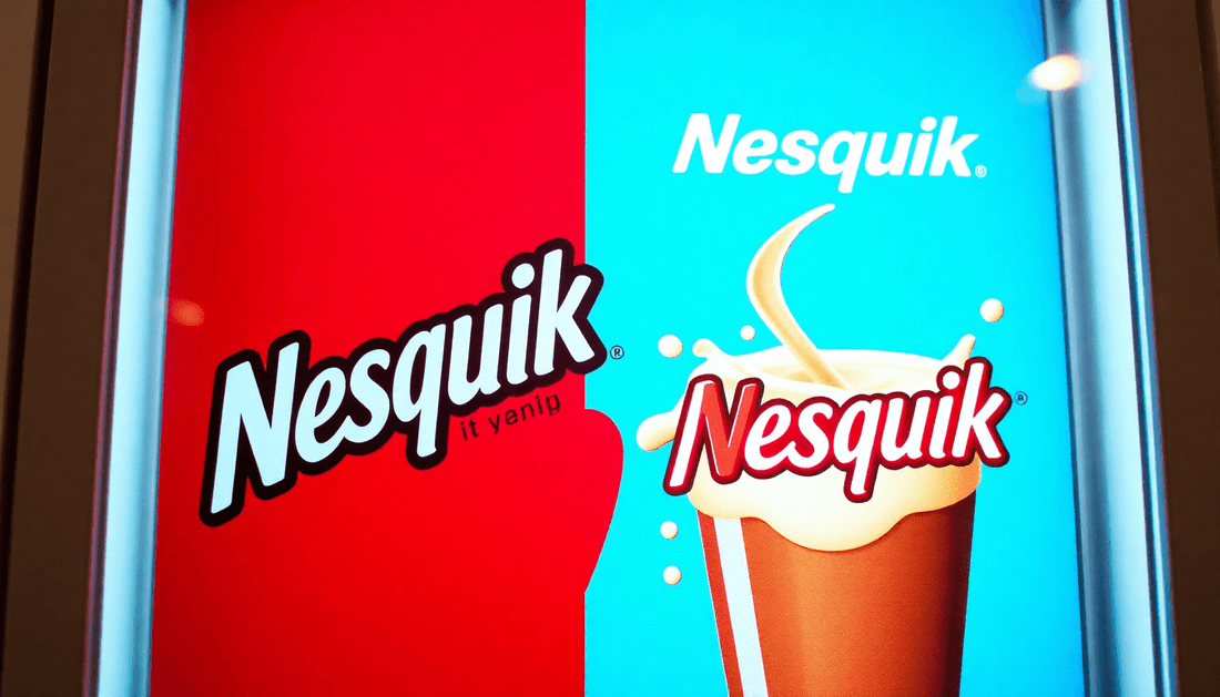 A vending machine dispensing Nesquik chocolate drink