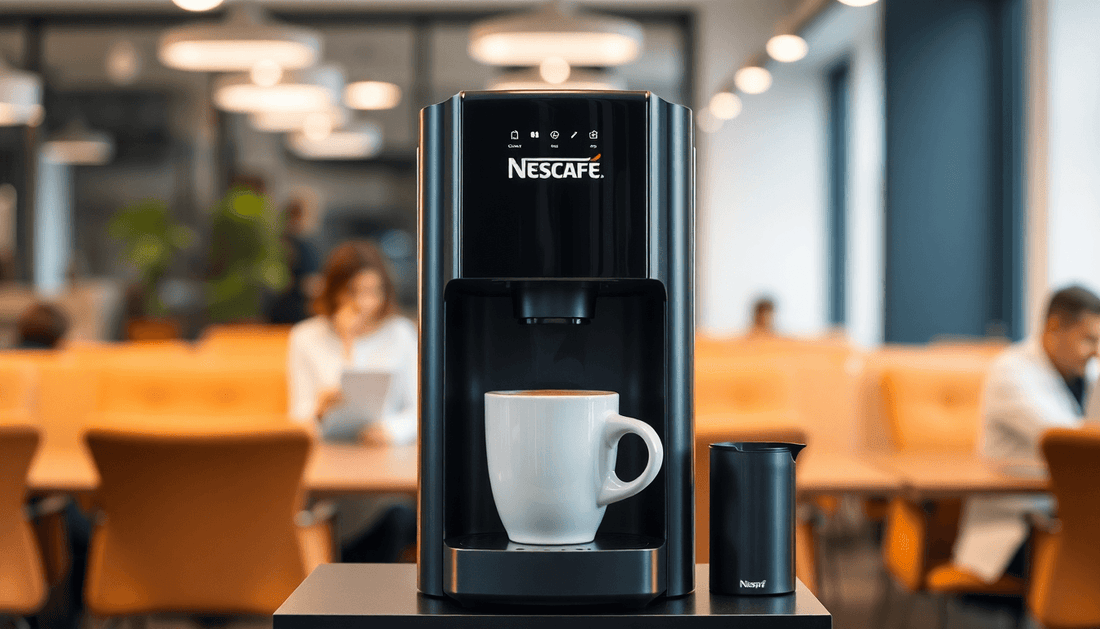 Modern Nescafe coffee machine in a busy office