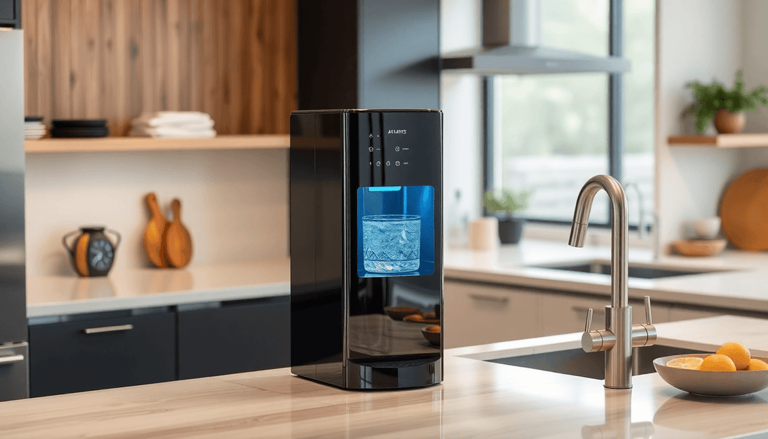 A modern Atlantis water dispenser with RO in kitchen