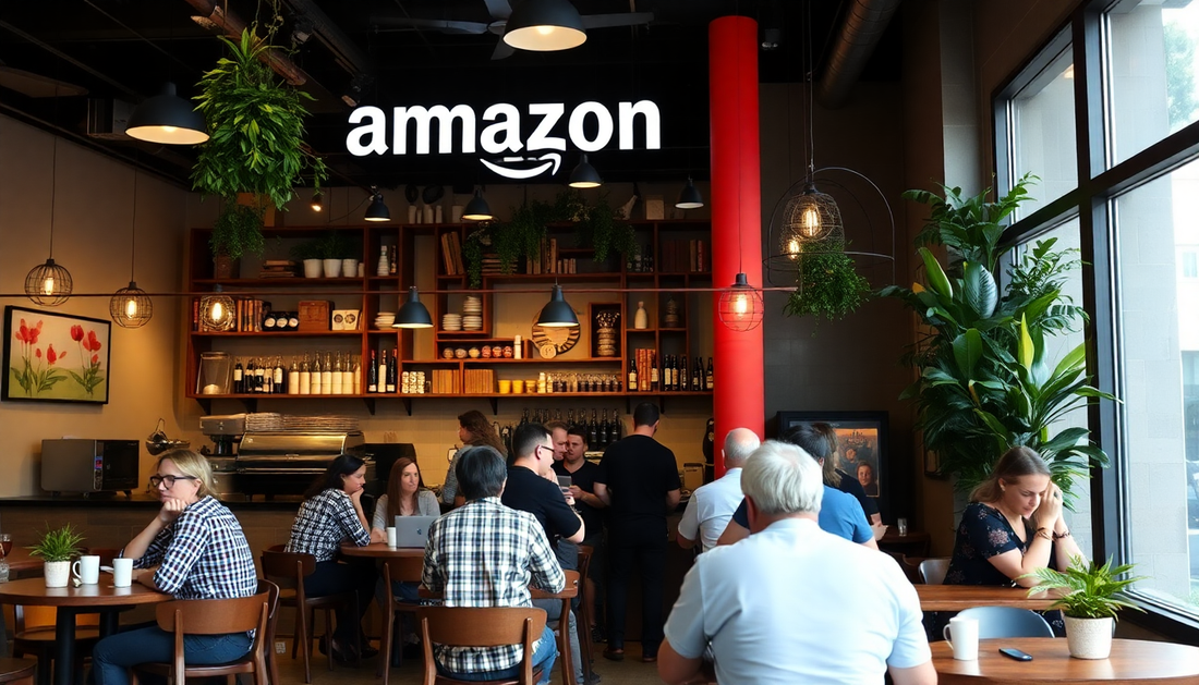 A vibrant Café Amazon coffee shop bustling with customers