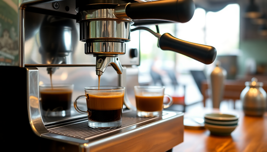 Coffee machine brewing coffee in an Arunachal Pradesh cafe