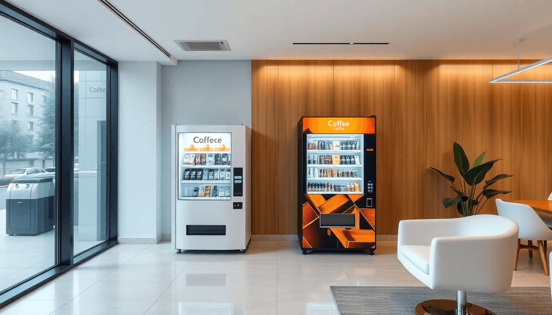 Modern office with customized coffee vending machine