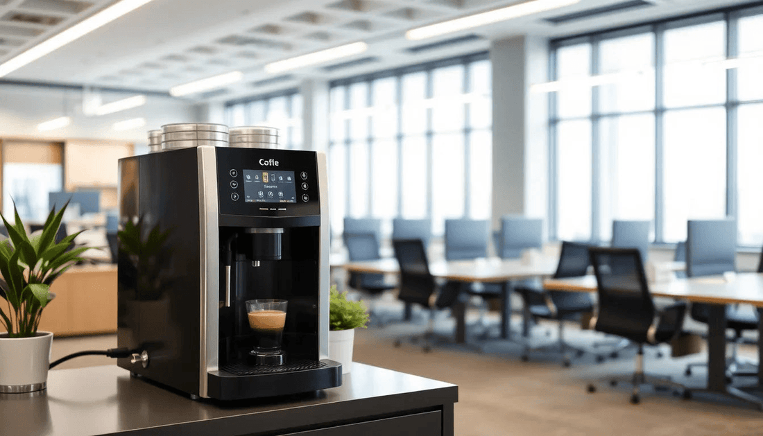 Modern coffee machine in an office setting