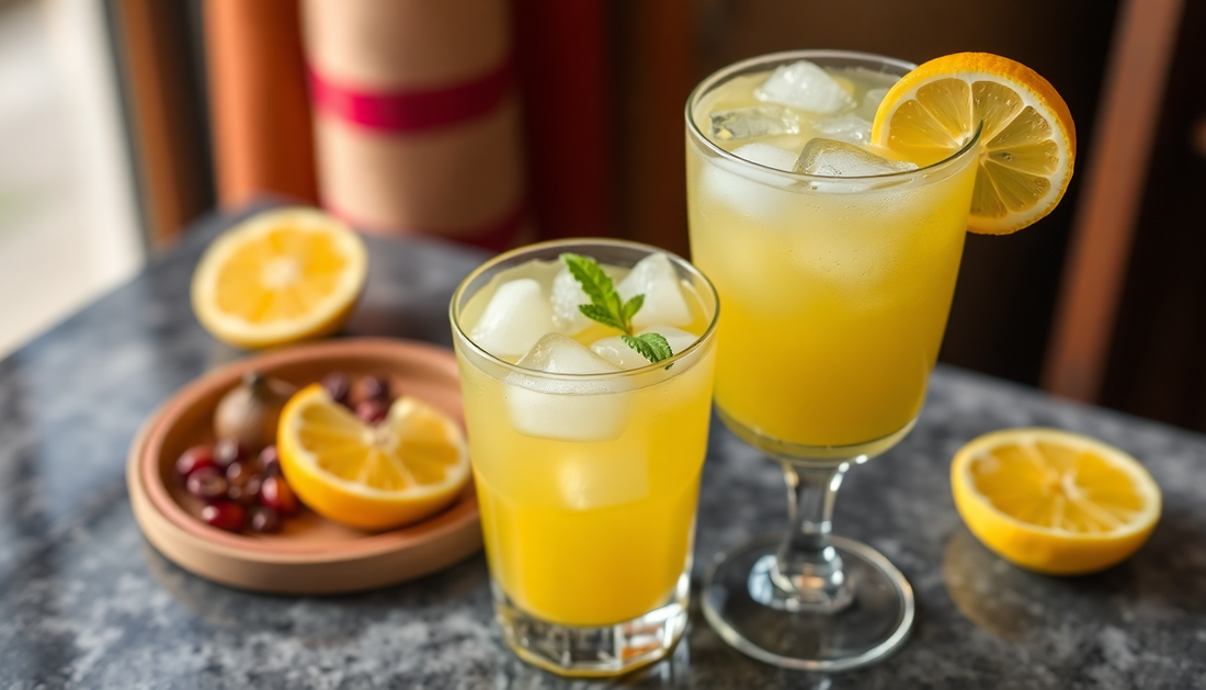 A refreshing glass of icy masala nimbu pani on a table