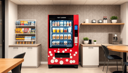 Modern tea and coffee vending machine in office breakroom