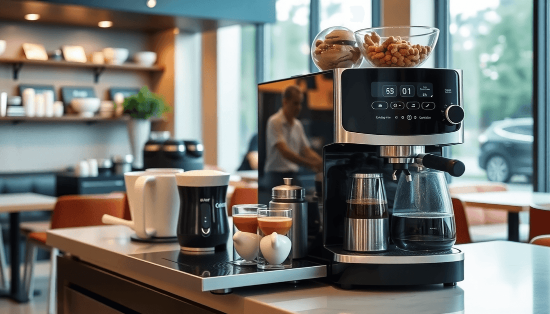 A modern tea and coffee machine in a restaurant