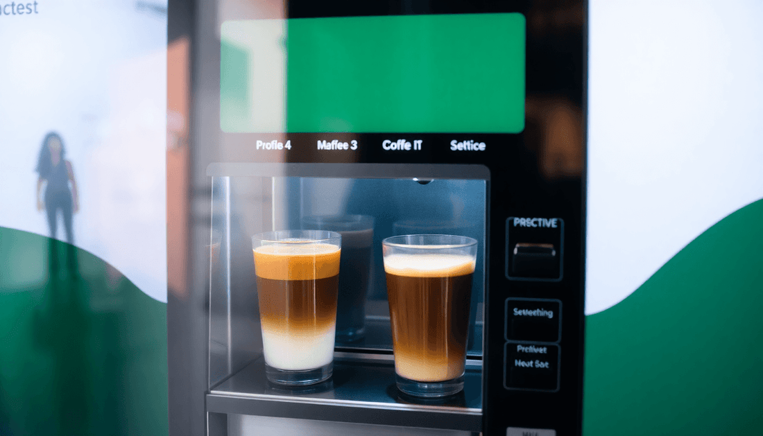 Coffee vending machine dispensing premixed coffee