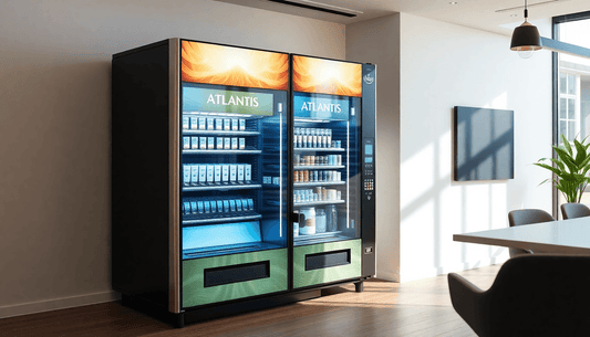 Sleek Atlantis 3 lane coffee vending machine in office