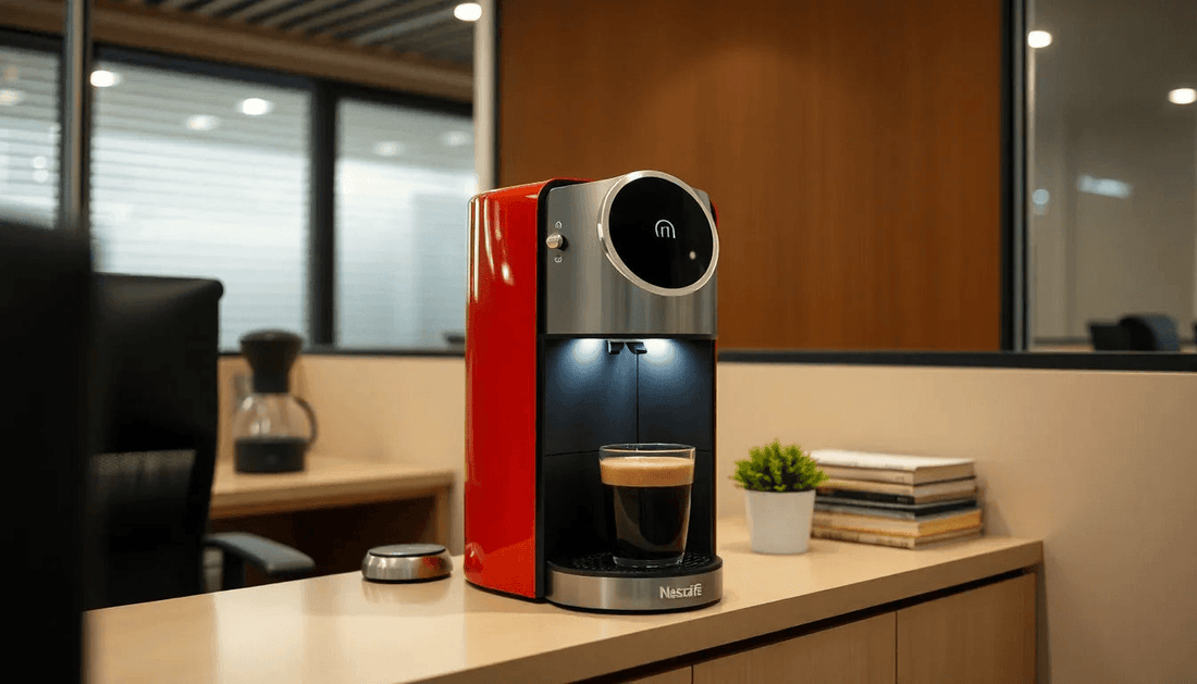 A modern Nescafe coffee machine in an office in Uttar Pradesh