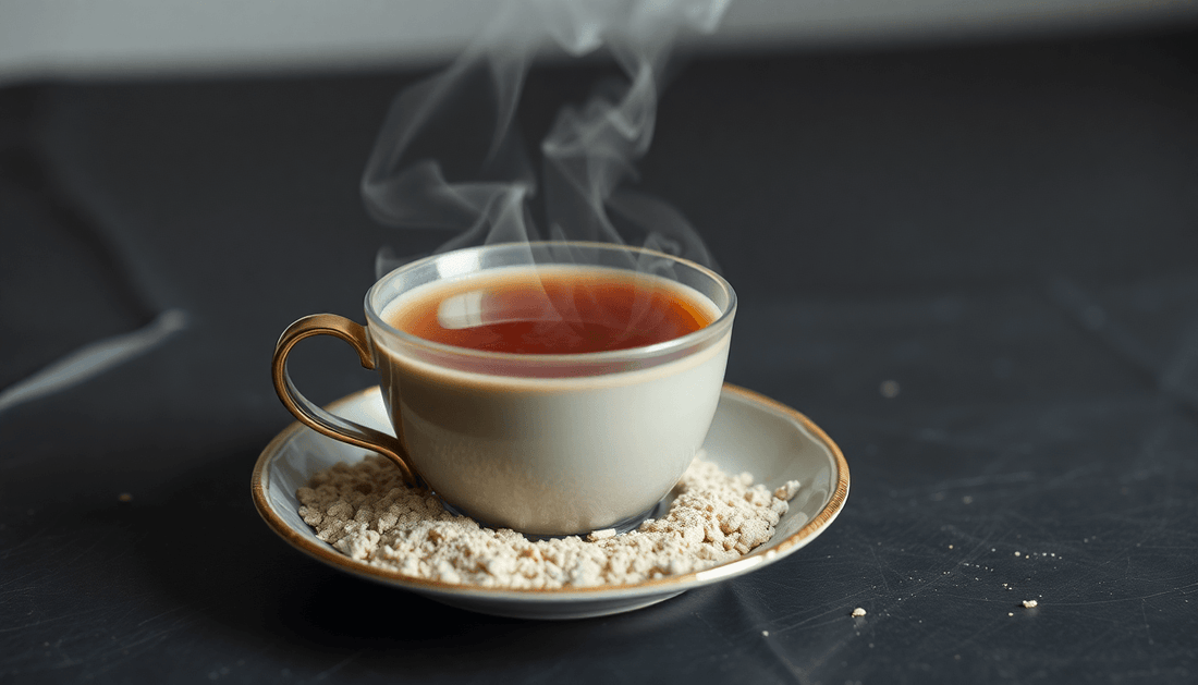 A cup of steaming Atlantis tea premix powder