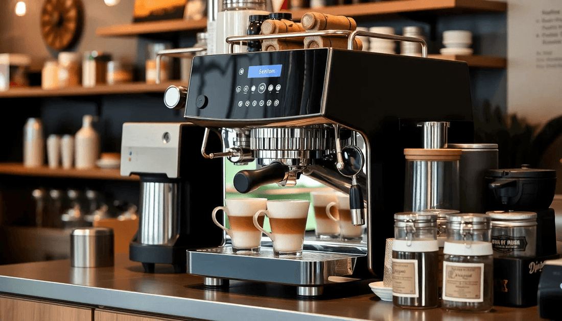 Modern coffee machine in a stylish South Delhi cafe