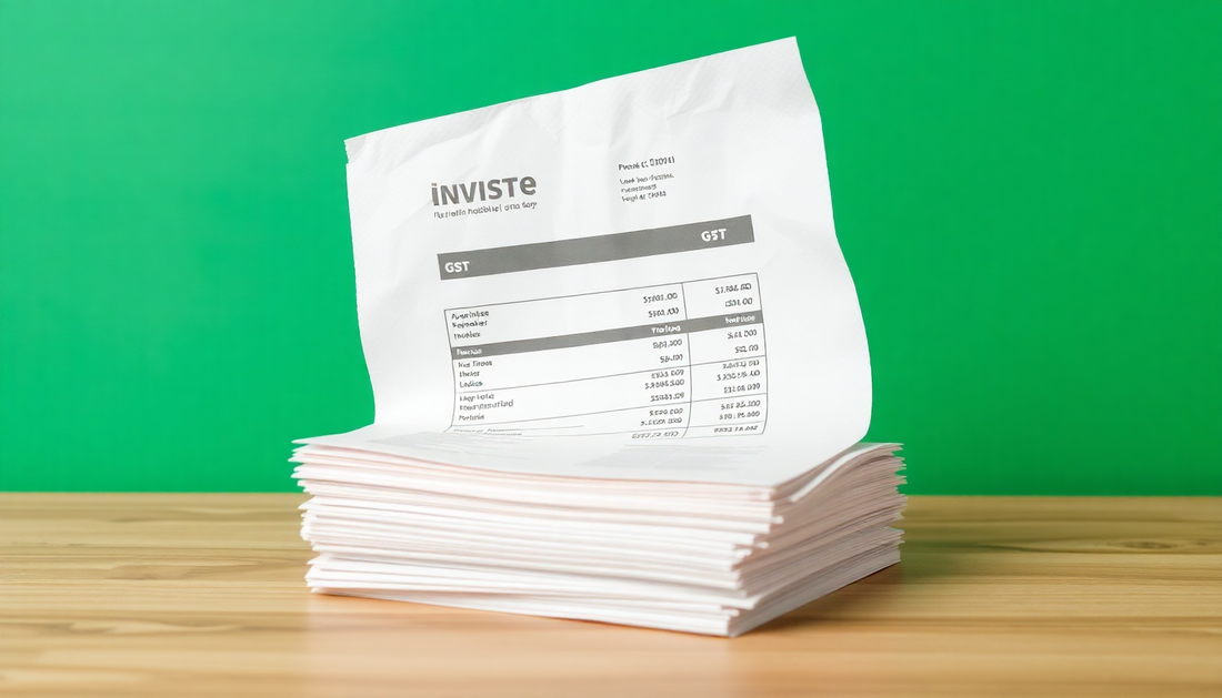 A stack of M fold tissue papers with GST invoice