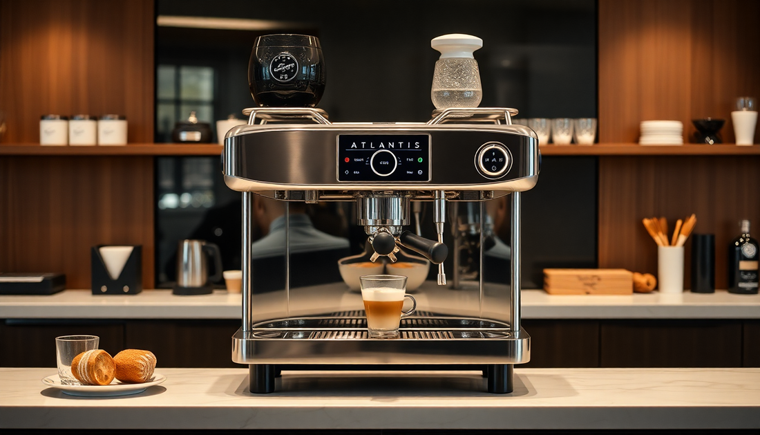 Atlantis coffee machine Sector 62 Noida brewing fresh espresso in a modern kitchen setup