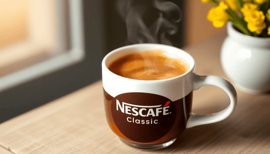 A steaming cup of NESCAFÉ® Classic Instant Coffee