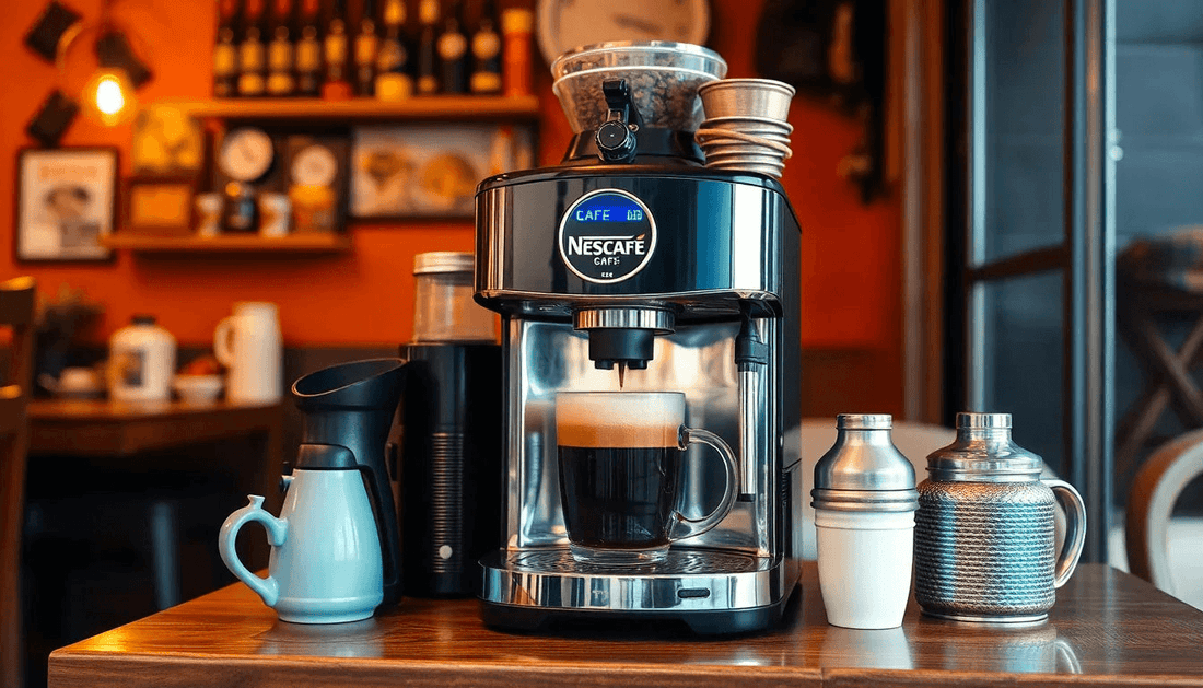 A Nescafe coffee machine in a cozy Odisha cafe