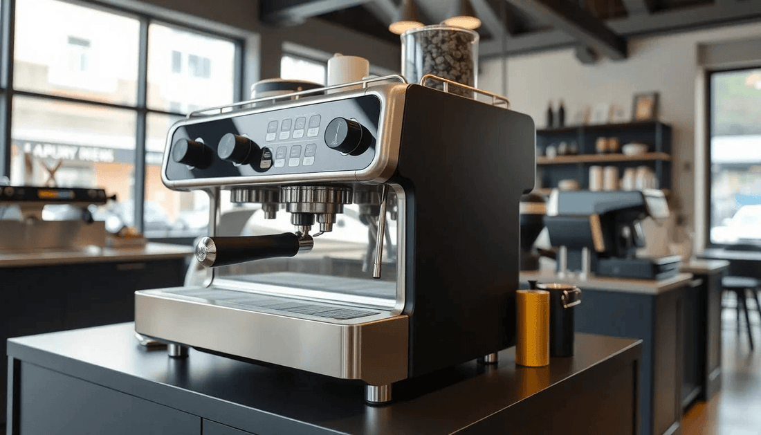 A modern coffee machine on a rental display at Loni Road