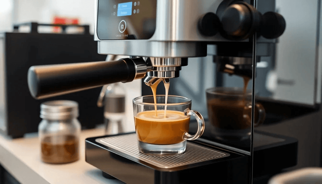 Modern coffee machine brewing fresh coffee in Palwal office