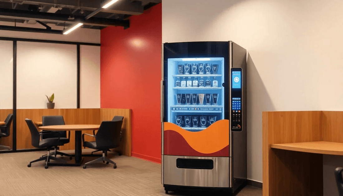 A modern coffee vending machine in an office setting